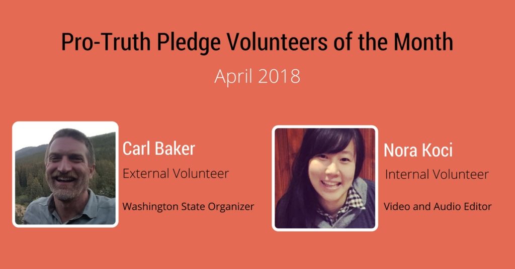 PTP Volunteers of the Month - April 2018