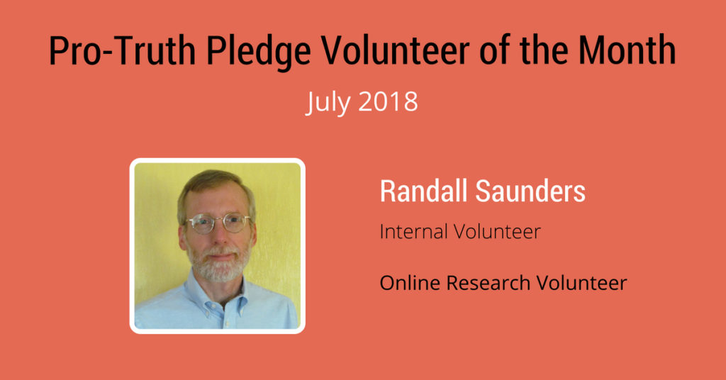 Volunteer of the Month for July 2018: Randall Saunders